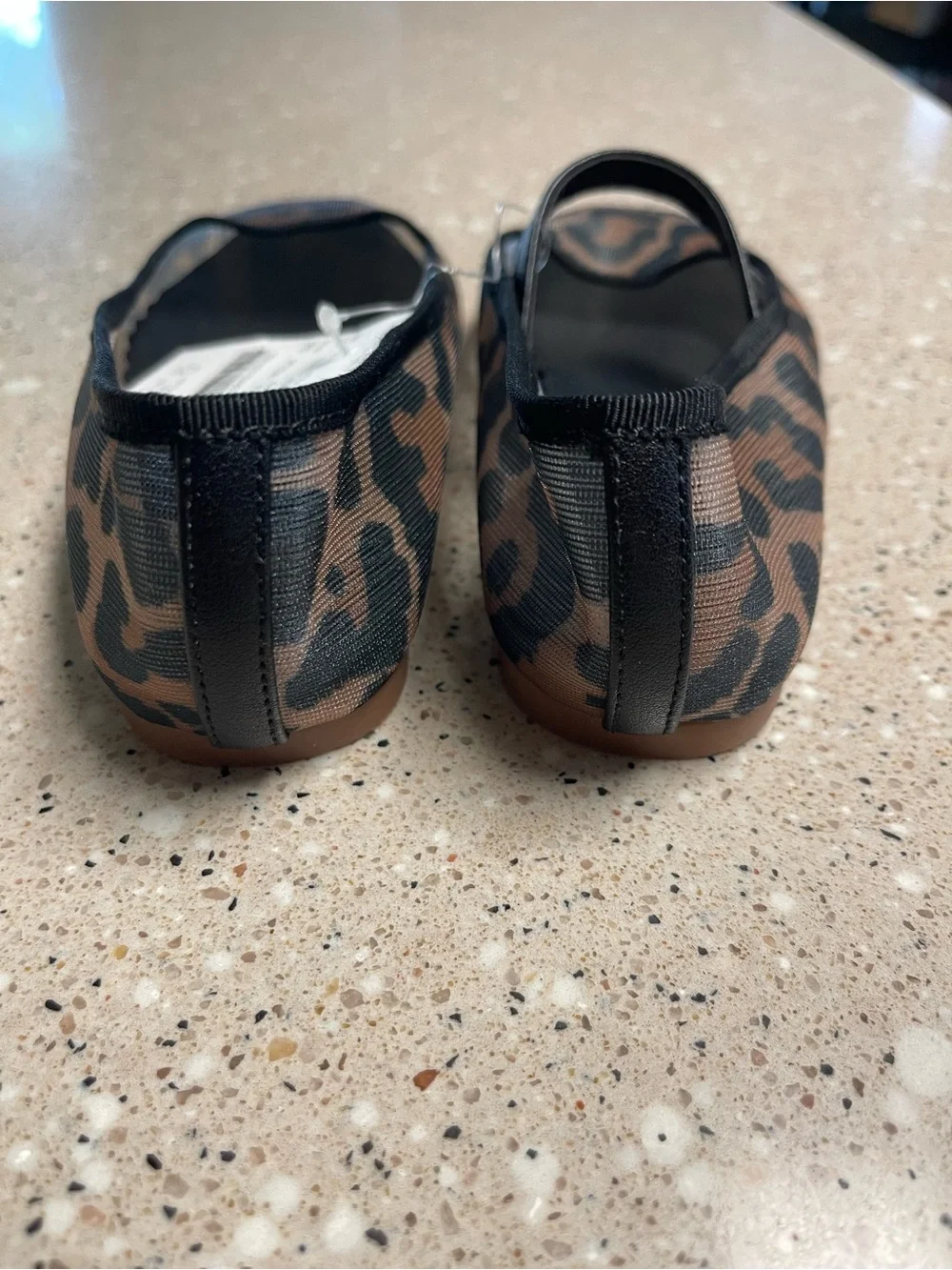 Crewcuts NWT Girls' Ballet Flats Size 13 with Straps in Leopard Print Mesh